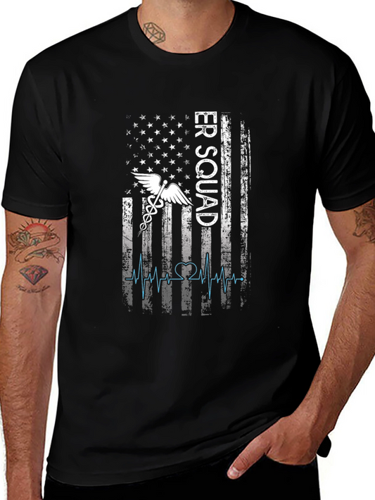 ER Squad T-Shirt - American Flag EMT Design