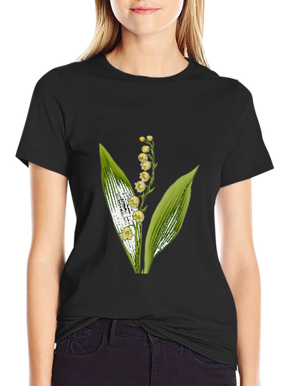 Lily of the Valley Graphic Black T-Shirt