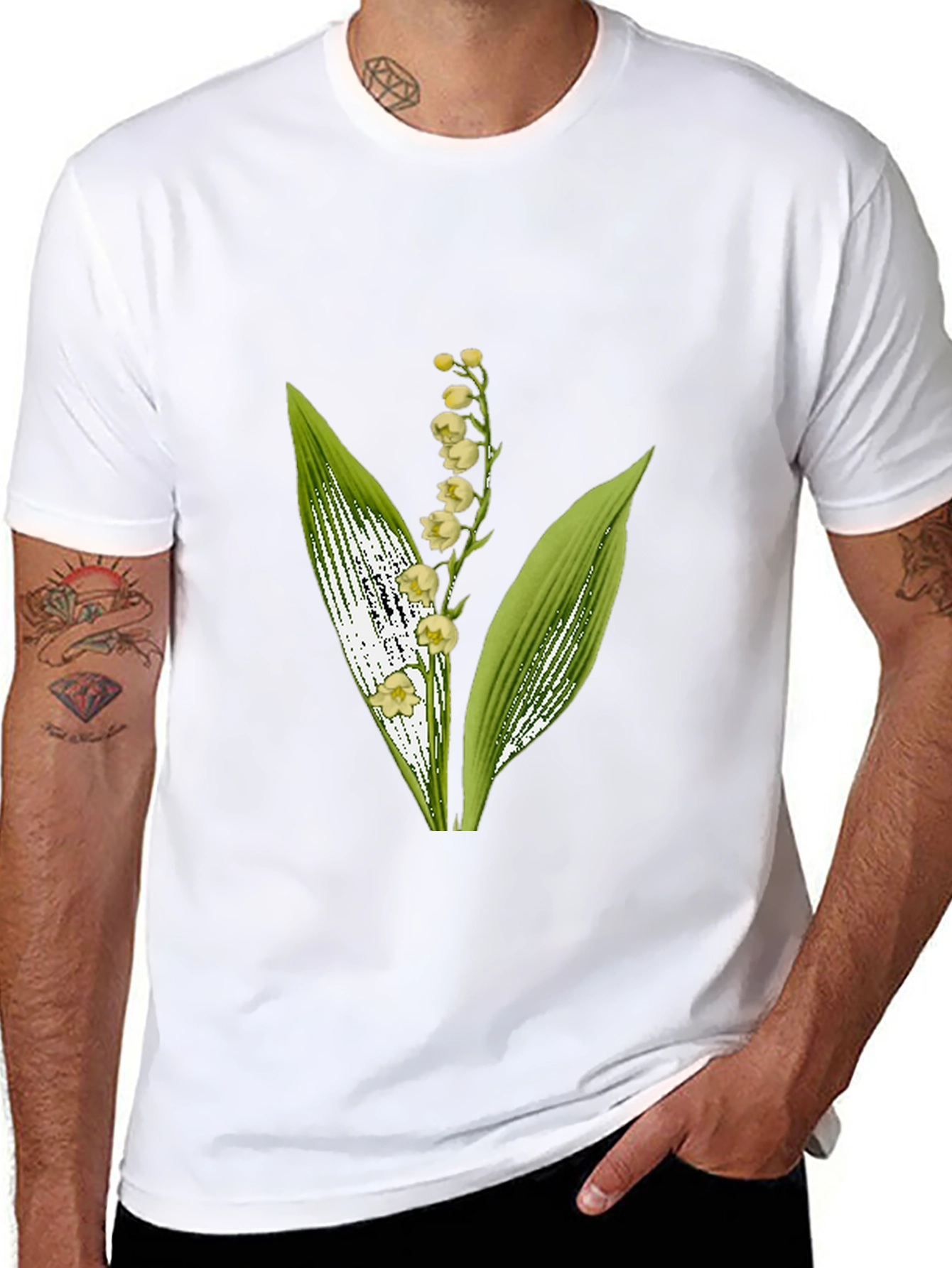 Lily of the Valley Graphic Black T-Shirt