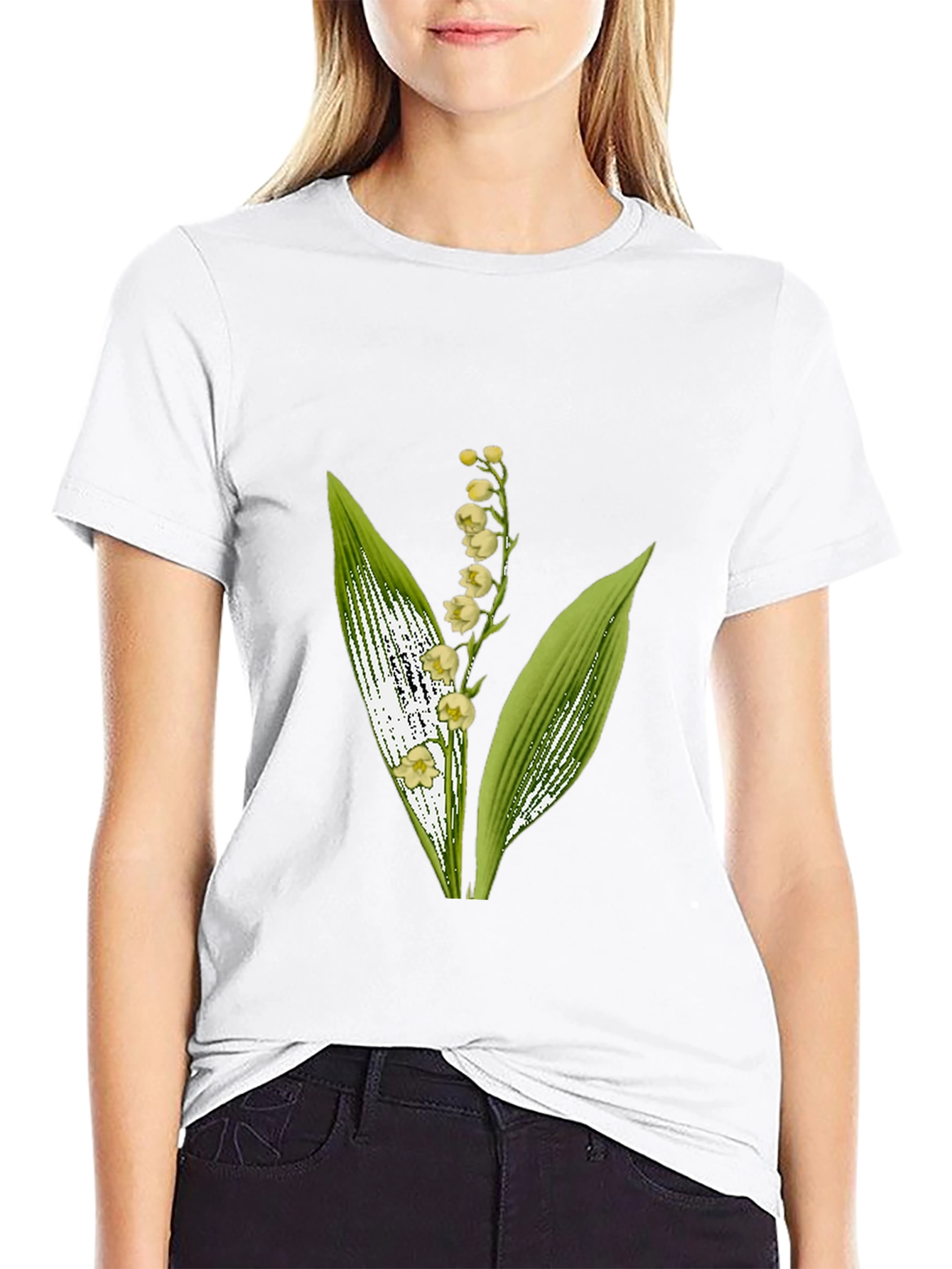 Lily of the Valley Graphic Black T-Shirt