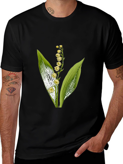 Lily of the Valley Graphic Black T-Shirt