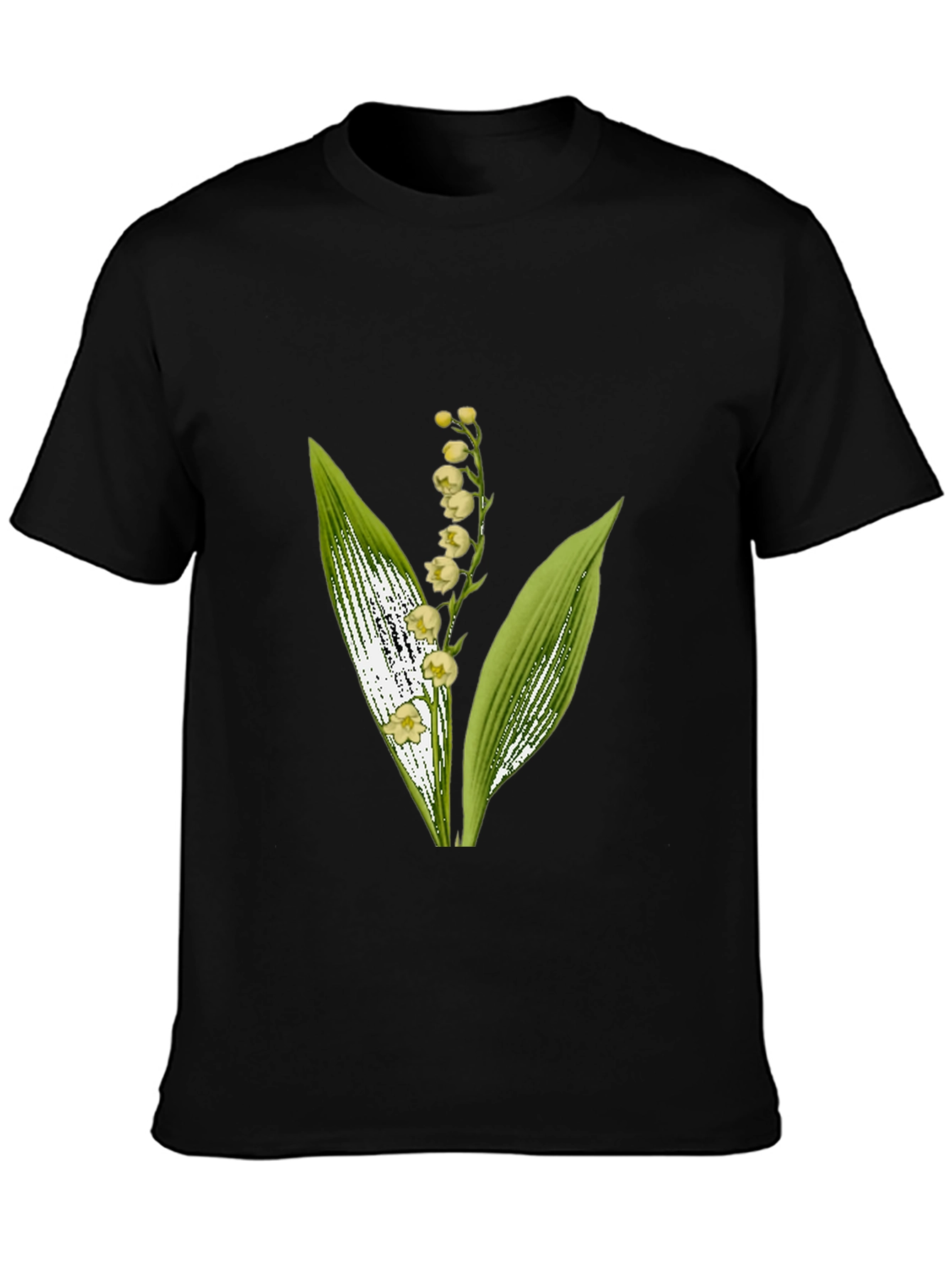 Lily of the Valley Graphic Black T-Shirt