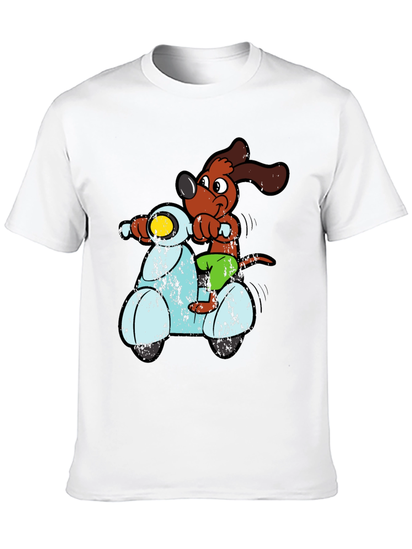 Dog Riding Scooter Graphic T-Shirt