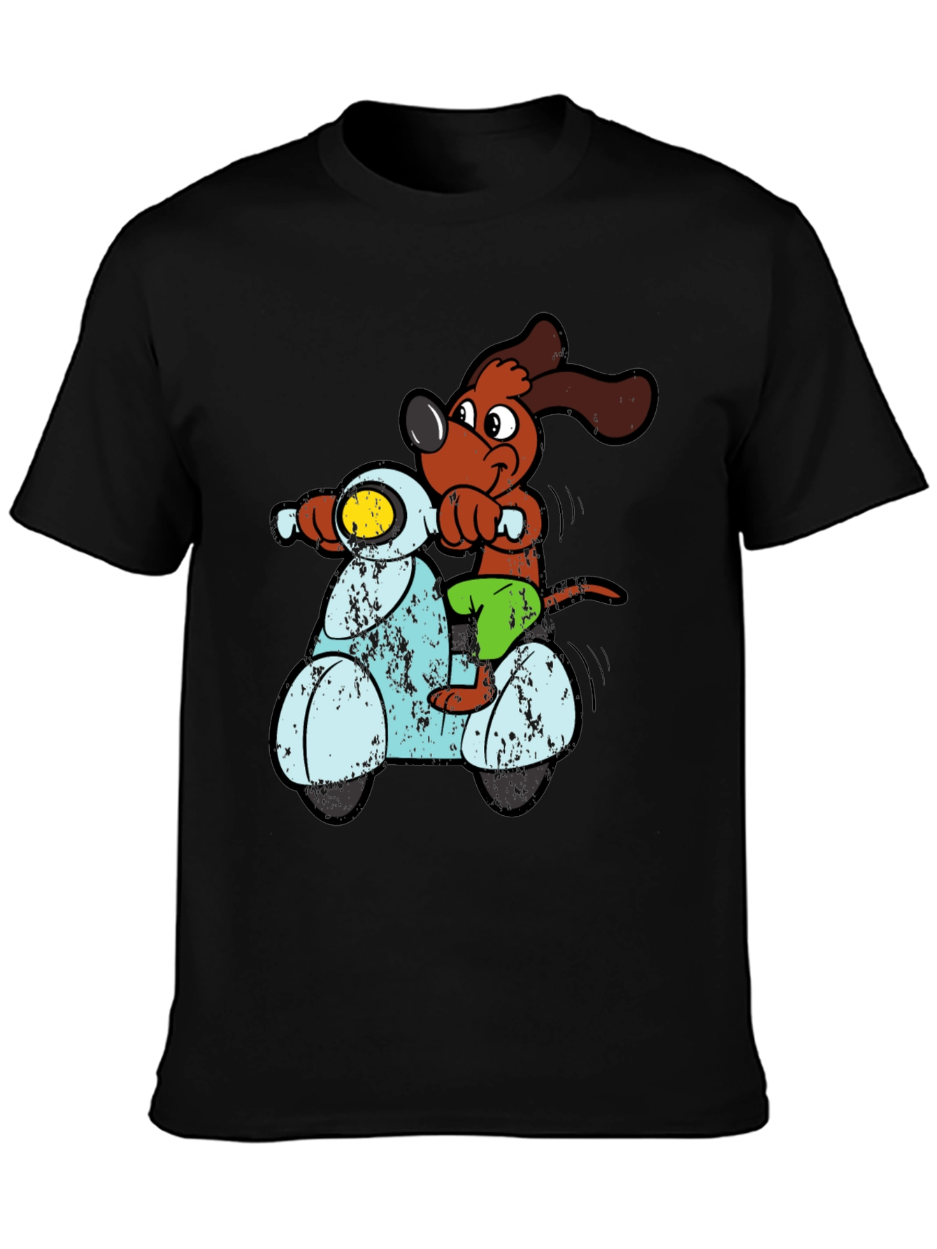 Dog Riding Scooter Graphic T-Shirt