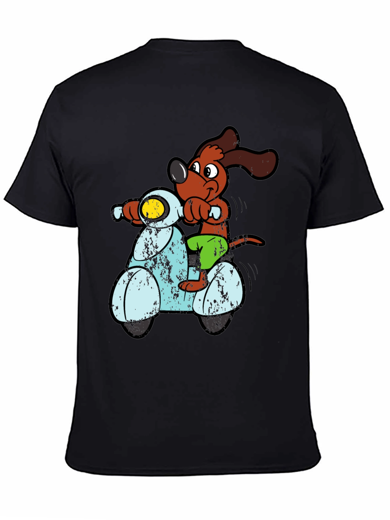 Dog Riding Scooter Graphic T-Shirt