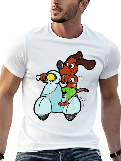 Dog Riding Scooter Graphic T-Shirt