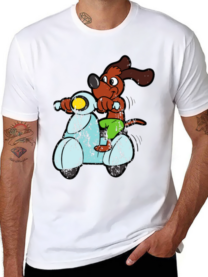 Dog Riding Scooter Graphic T-Shirt