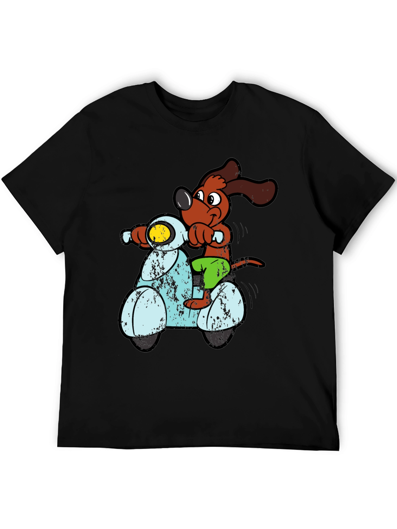 Dog Riding Scooter Graphic T-Shirt