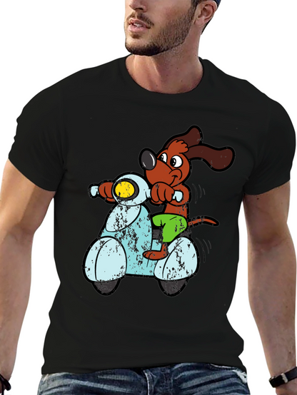 Dog Riding Scooter Graphic T-Shirt