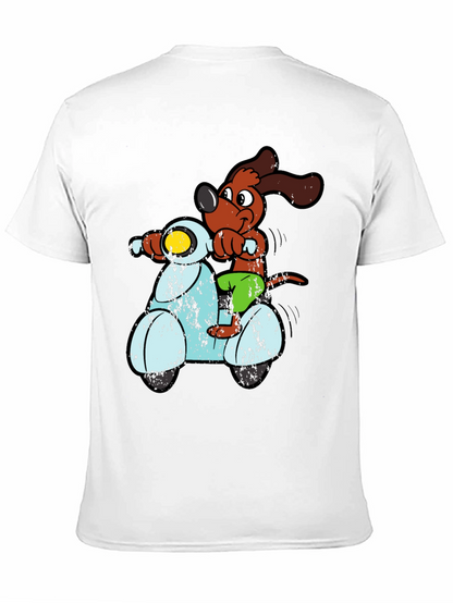 Dog Riding Scooter Graphic T-Shirt