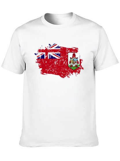 Bermuda Flag Distressed Graphic Black T-Shirt
