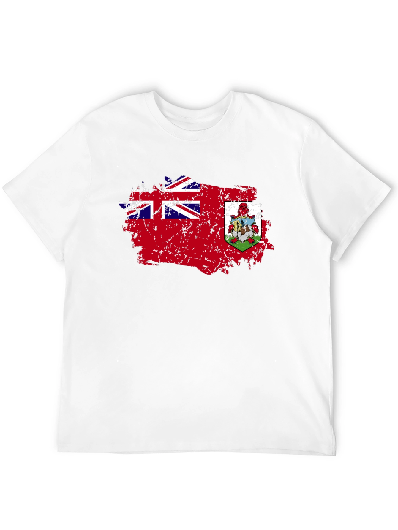 Bermuda Flag Distressed Graphic Black T-Shirt