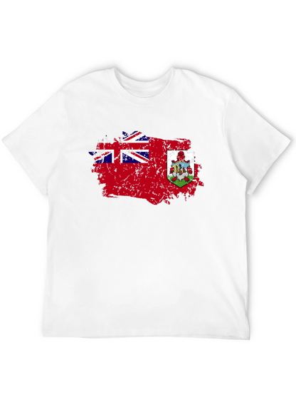 Bermuda Flag Distressed Graphic Black T-Shirt