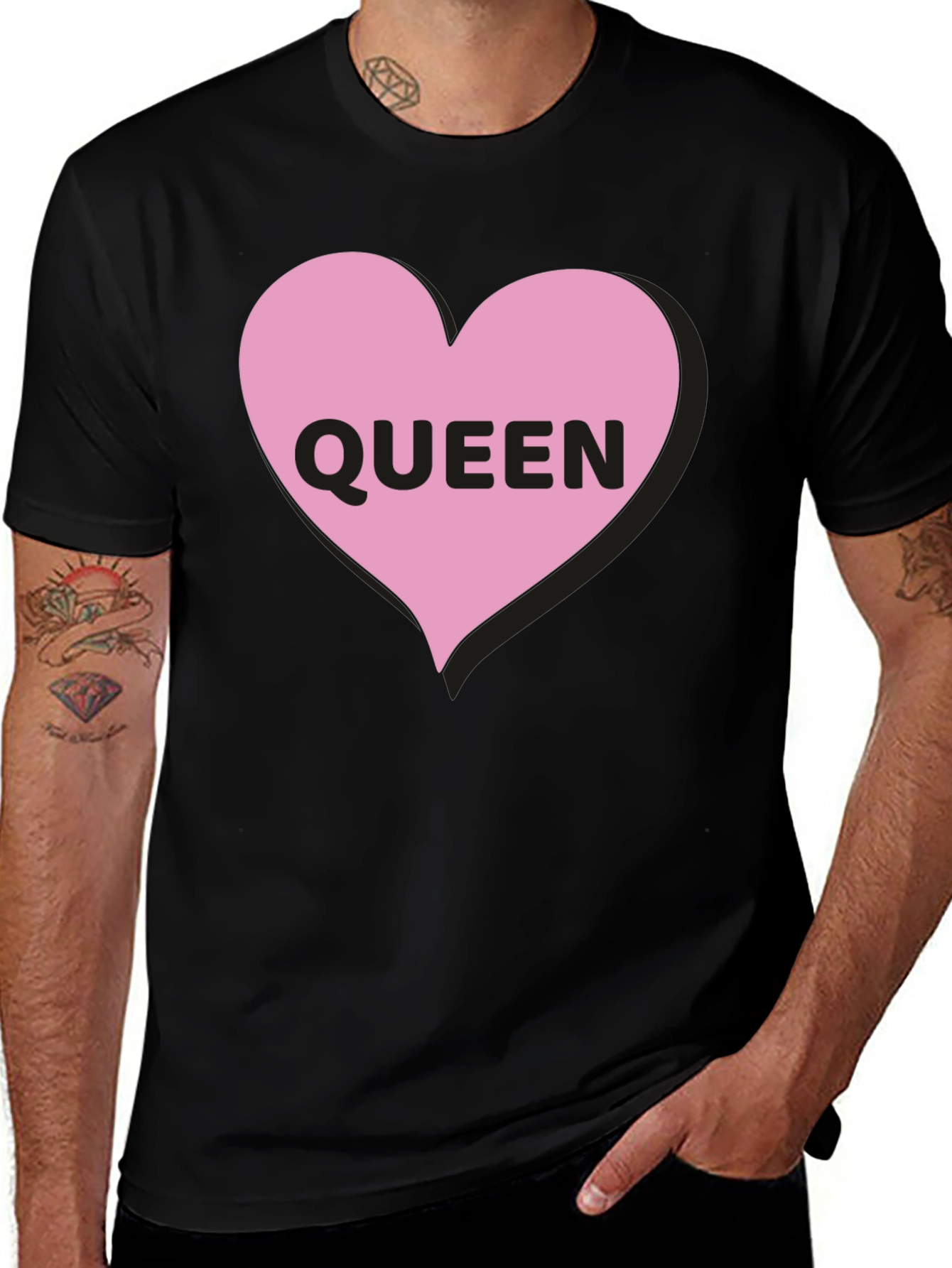 Queen Heart Graphic Black T-Shirt
