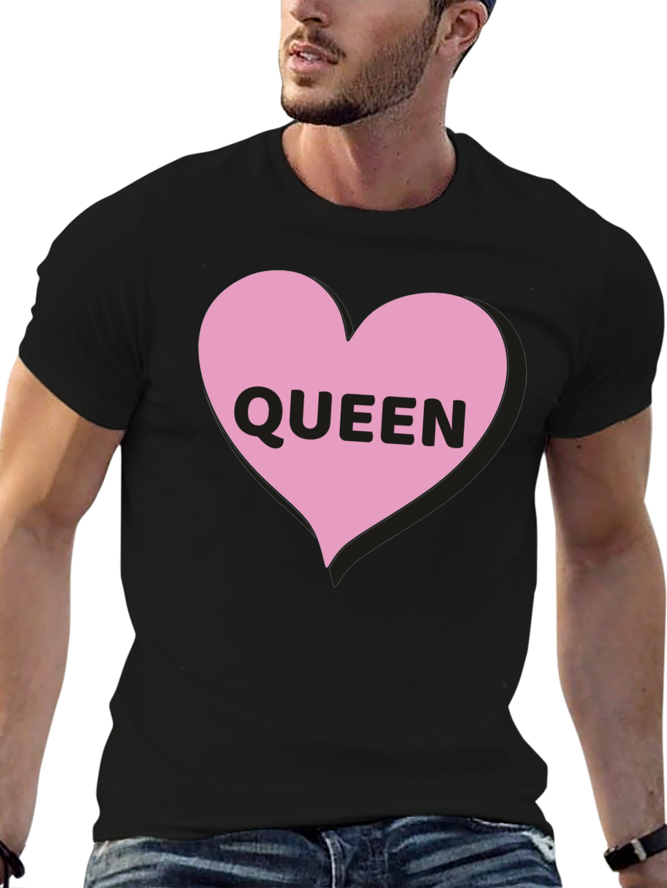 Queen Heart Graphic Black T-Shirt