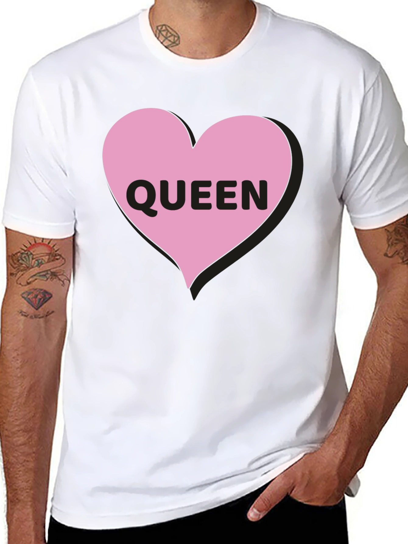 Queen Heart Graphic Black T-Shirt