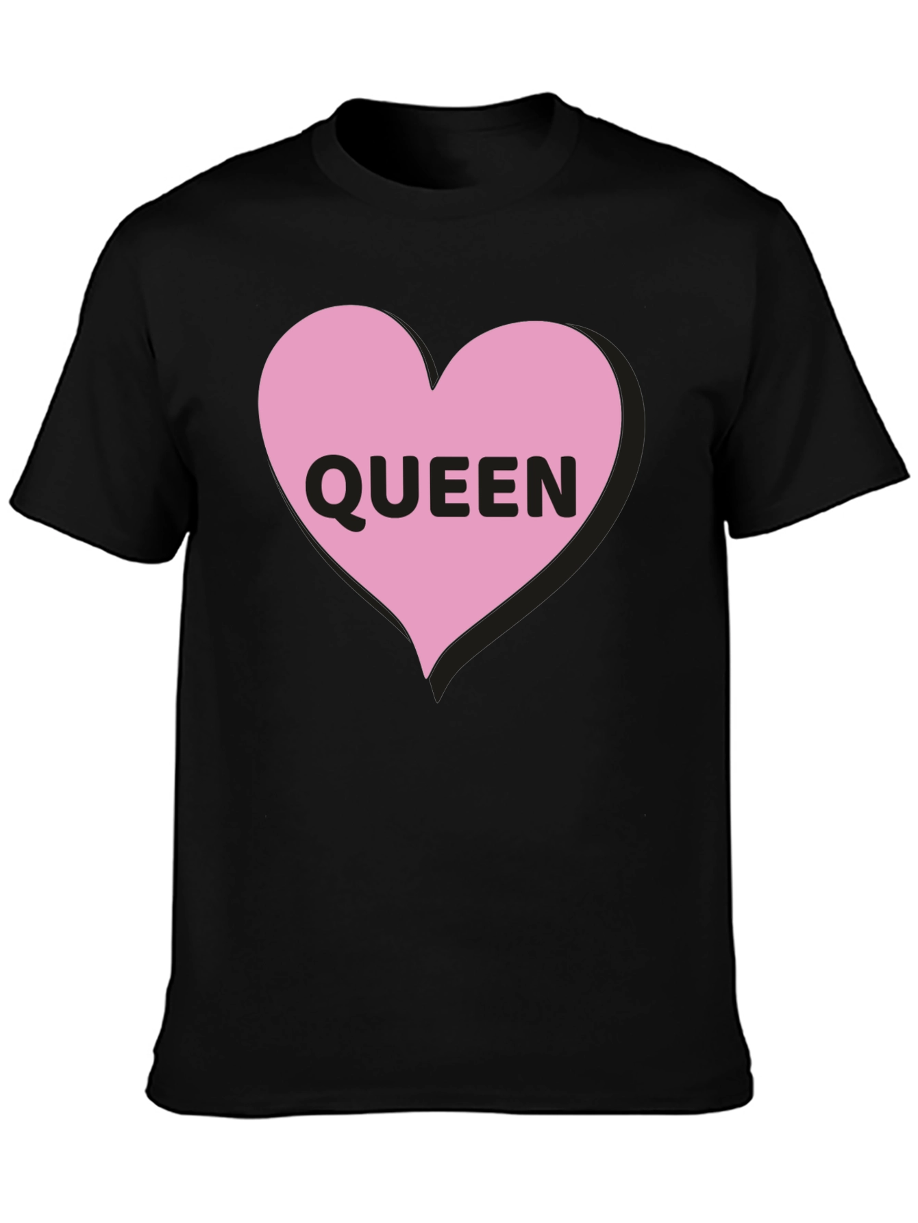 Queen Heart Graphic Black T-Shirt