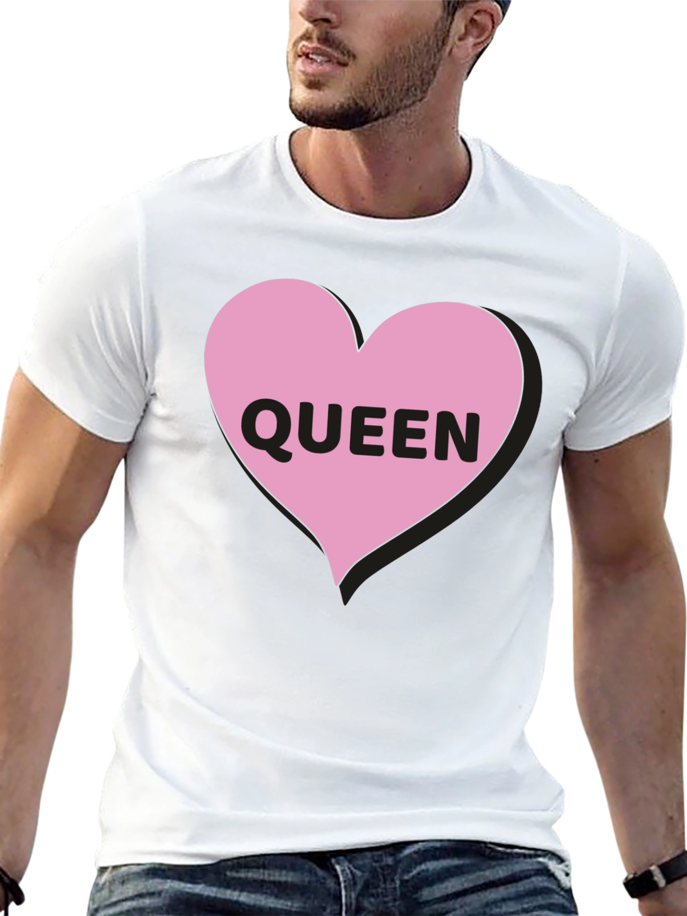 Queen Heart Graphic Black T-Shirt