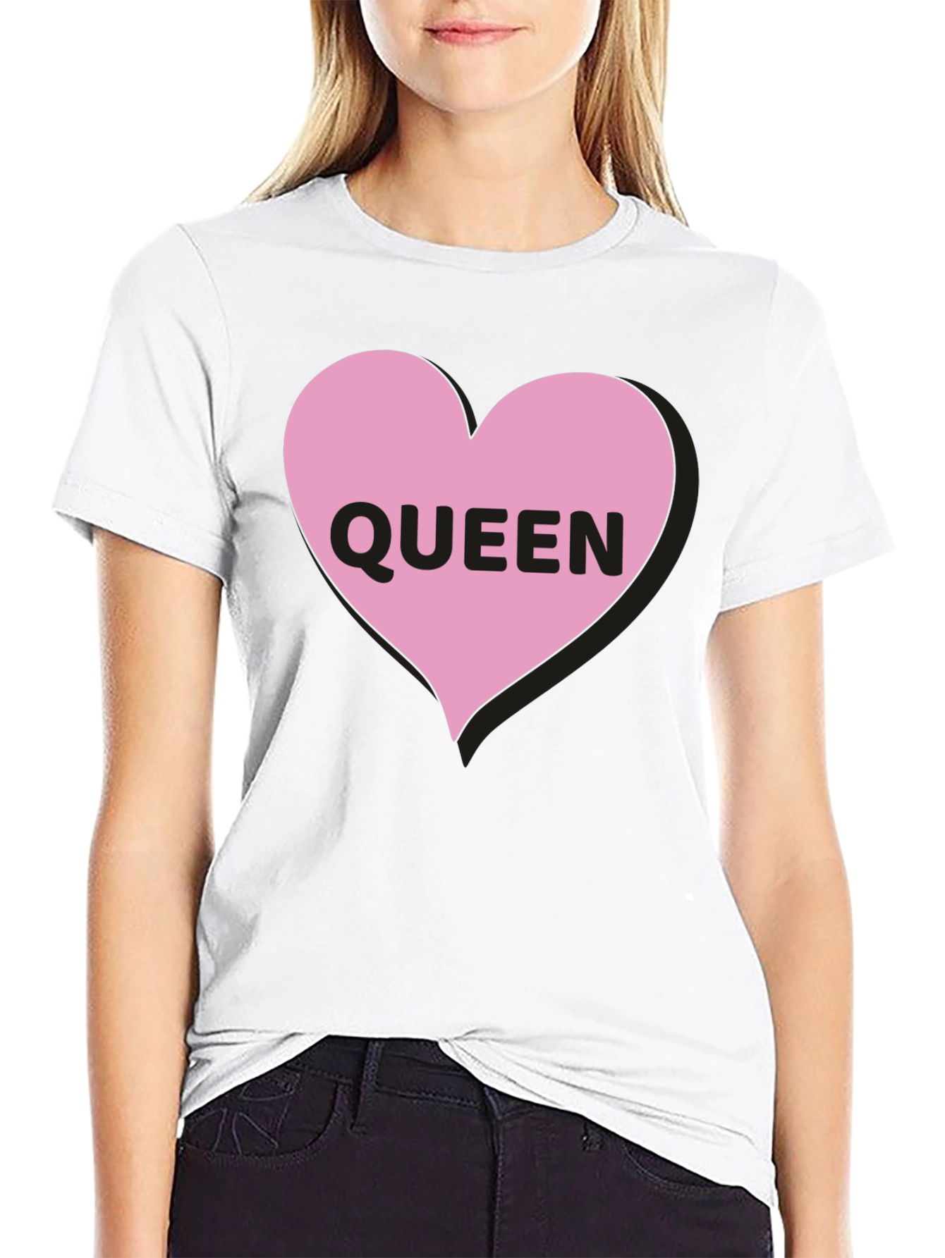 Queen Heart Graphic Black T-Shirt