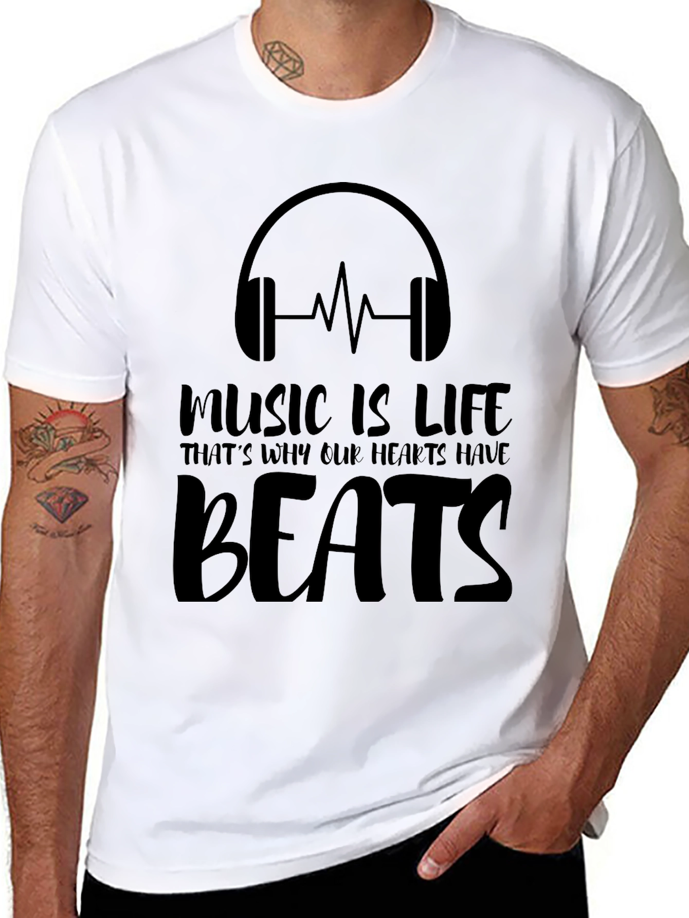 Music Is Life Graphic T-Shirt - Hear the Beats