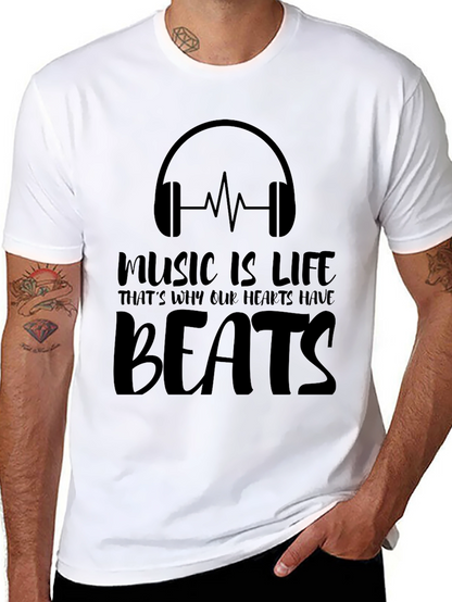 Music Is Life Graphic T-Shirt - Hear the Beats