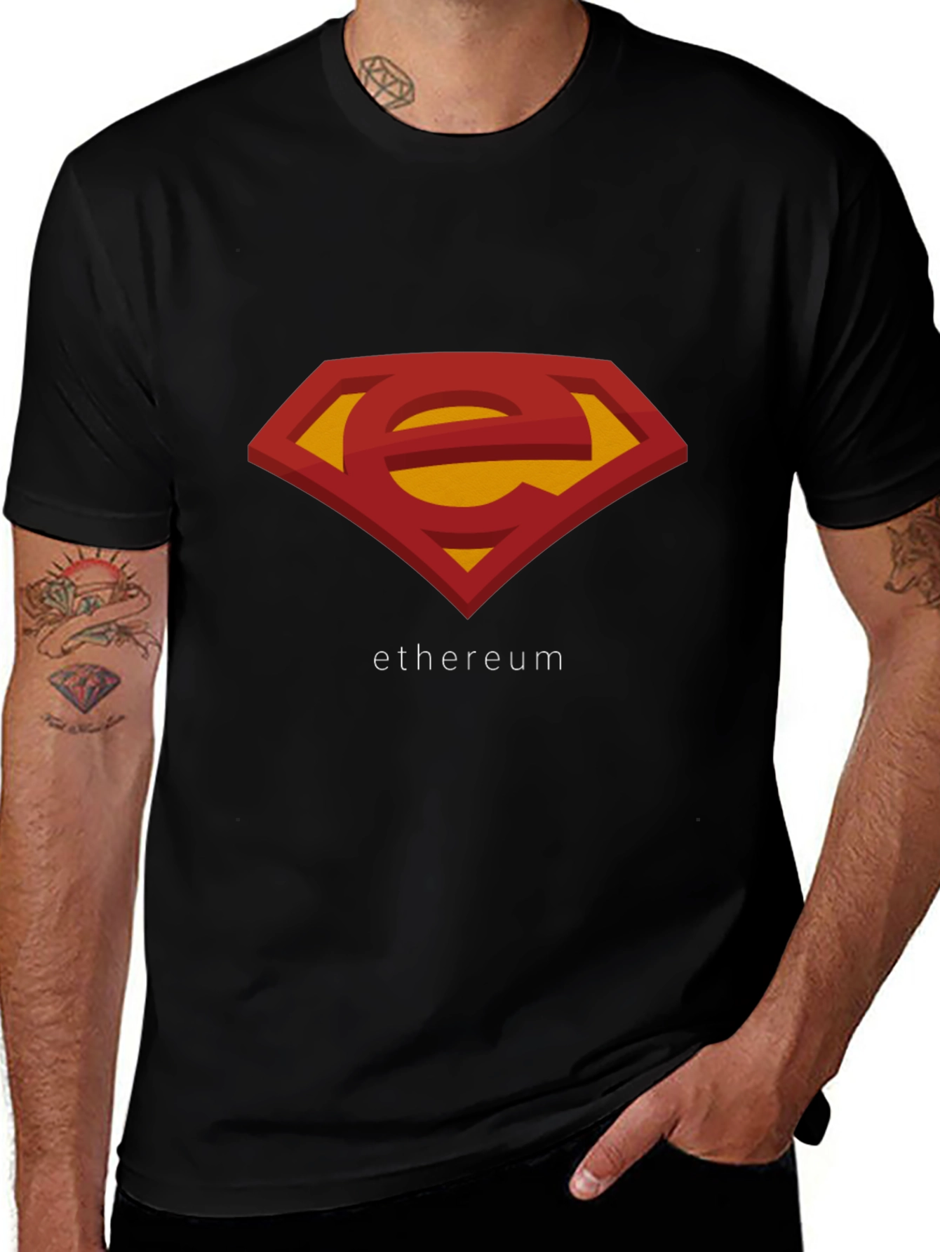 Ethereum Superman Logo T-Shirt - Black