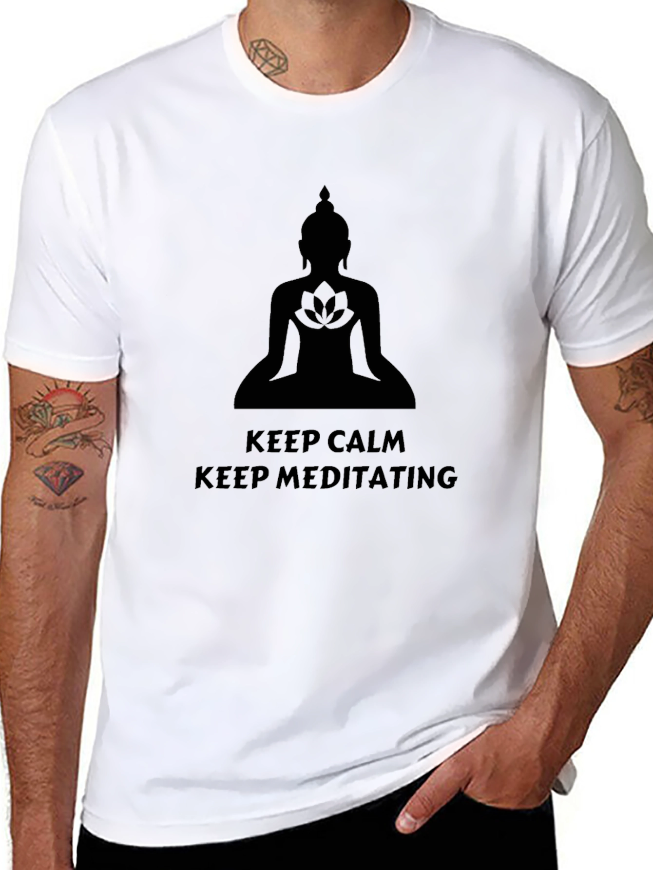 Keep Calm Meditating T-Shirt - Buddha Graphic Tee