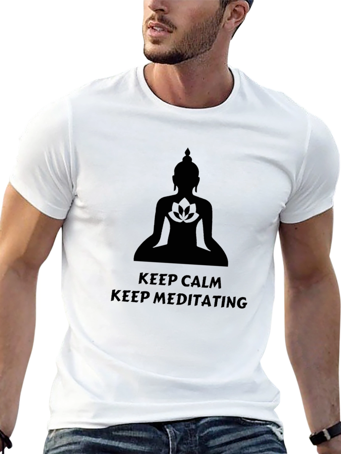 Keep Calm Meditating T-Shirt - Buddha Graphic Tee