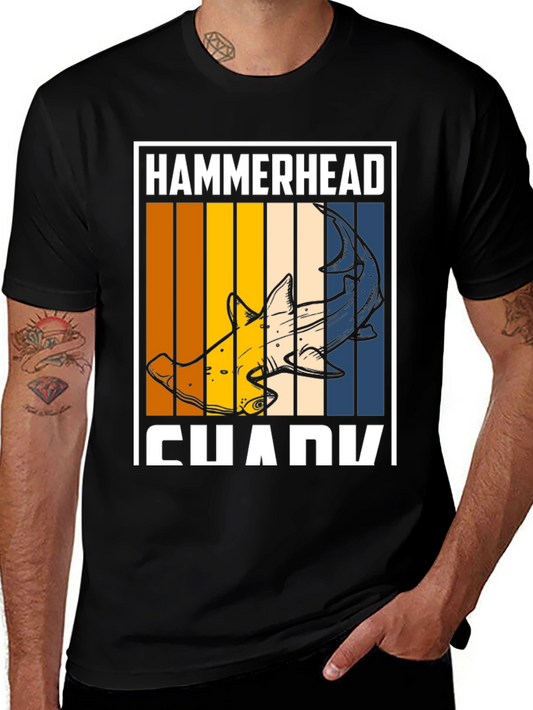 Hammerhead Shark Graphic T-Shirt - Retro Style Tee