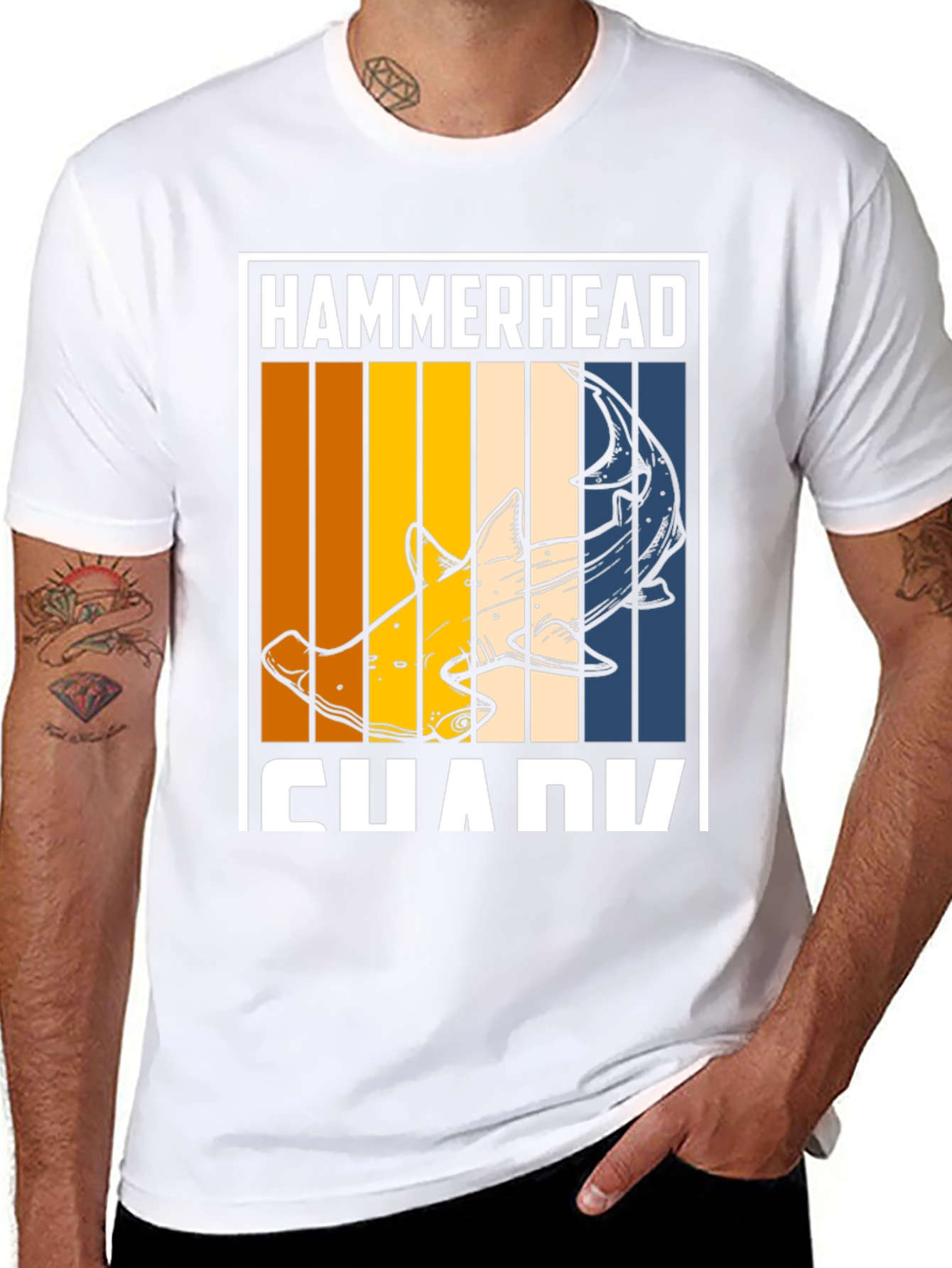 Hammerhead Shark Graphic T-Shirt - Retro Style Tee