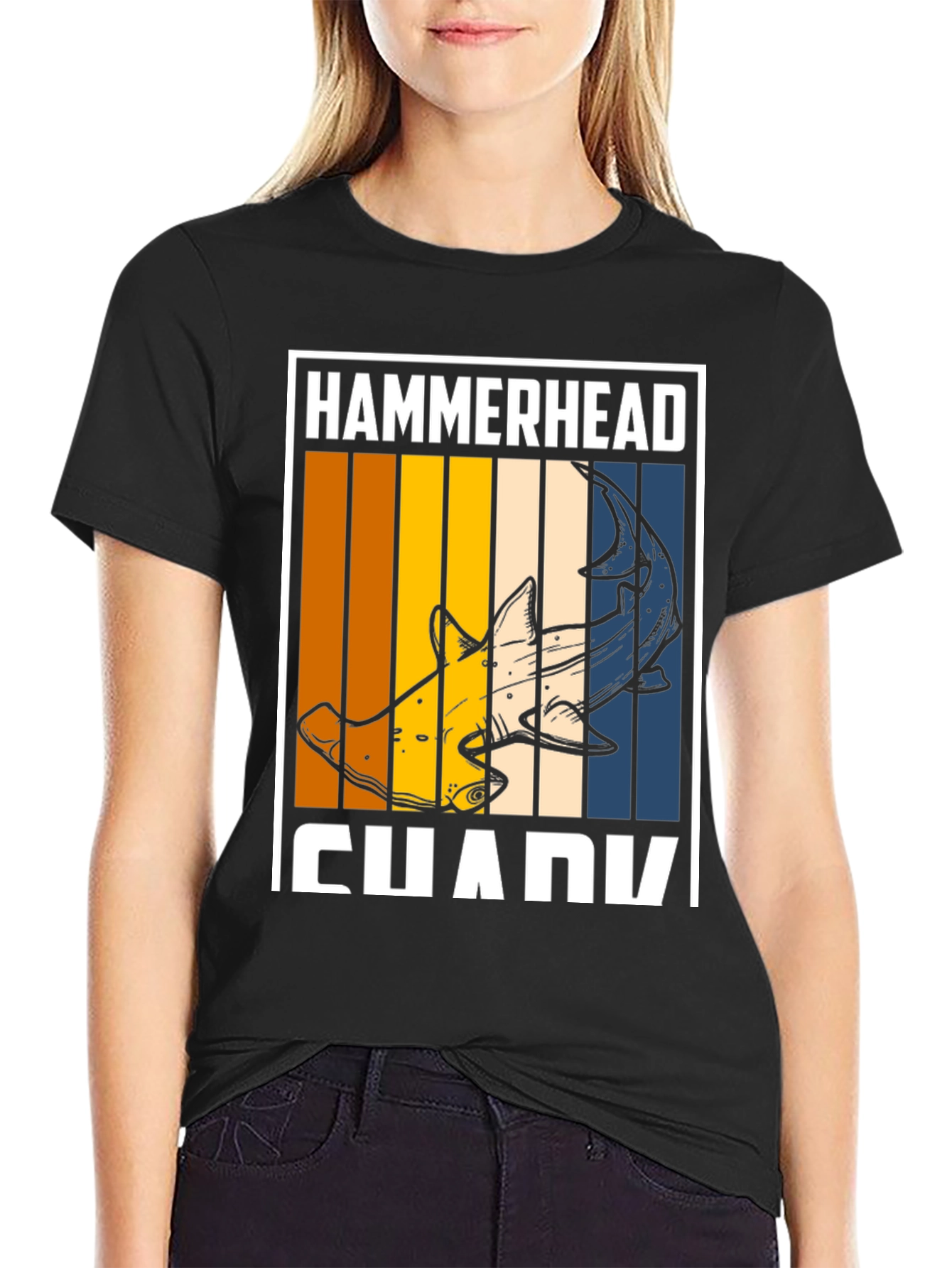 Hammerhead Shark Graphic T-Shirt - Retro Style Tee