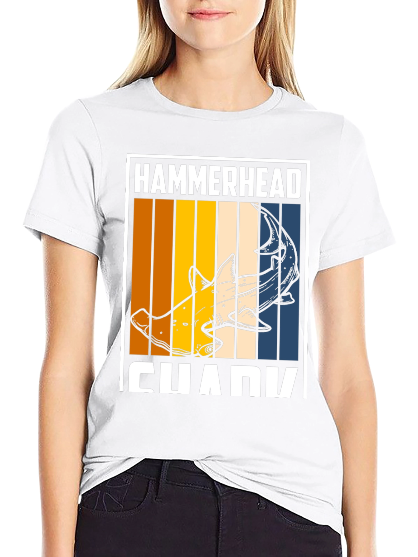 Hammerhead Shark Graphic T-Shirt - Retro Style Tee
