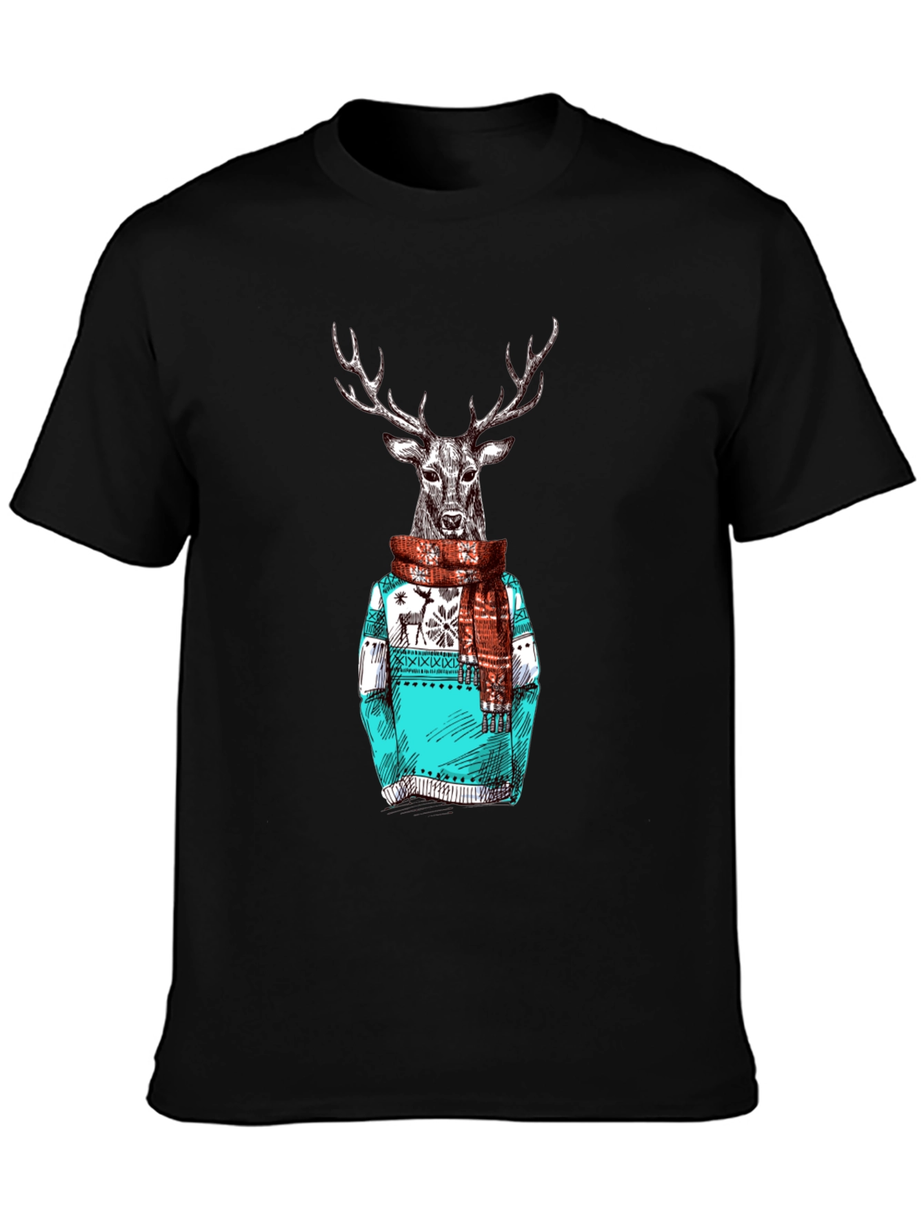 Deer in Sweater Graphic T-Shirt