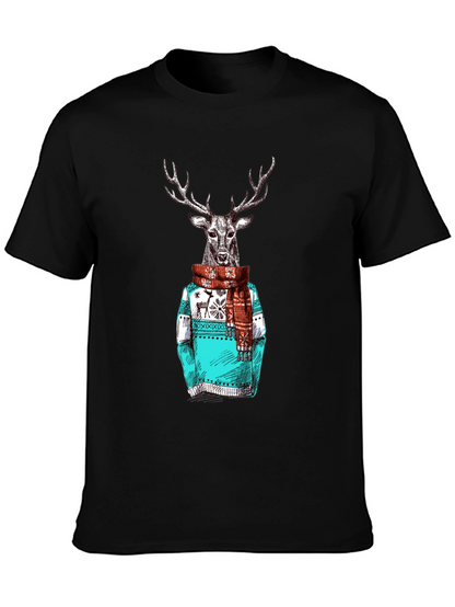 Deer in Sweater Graphic T-Shirt