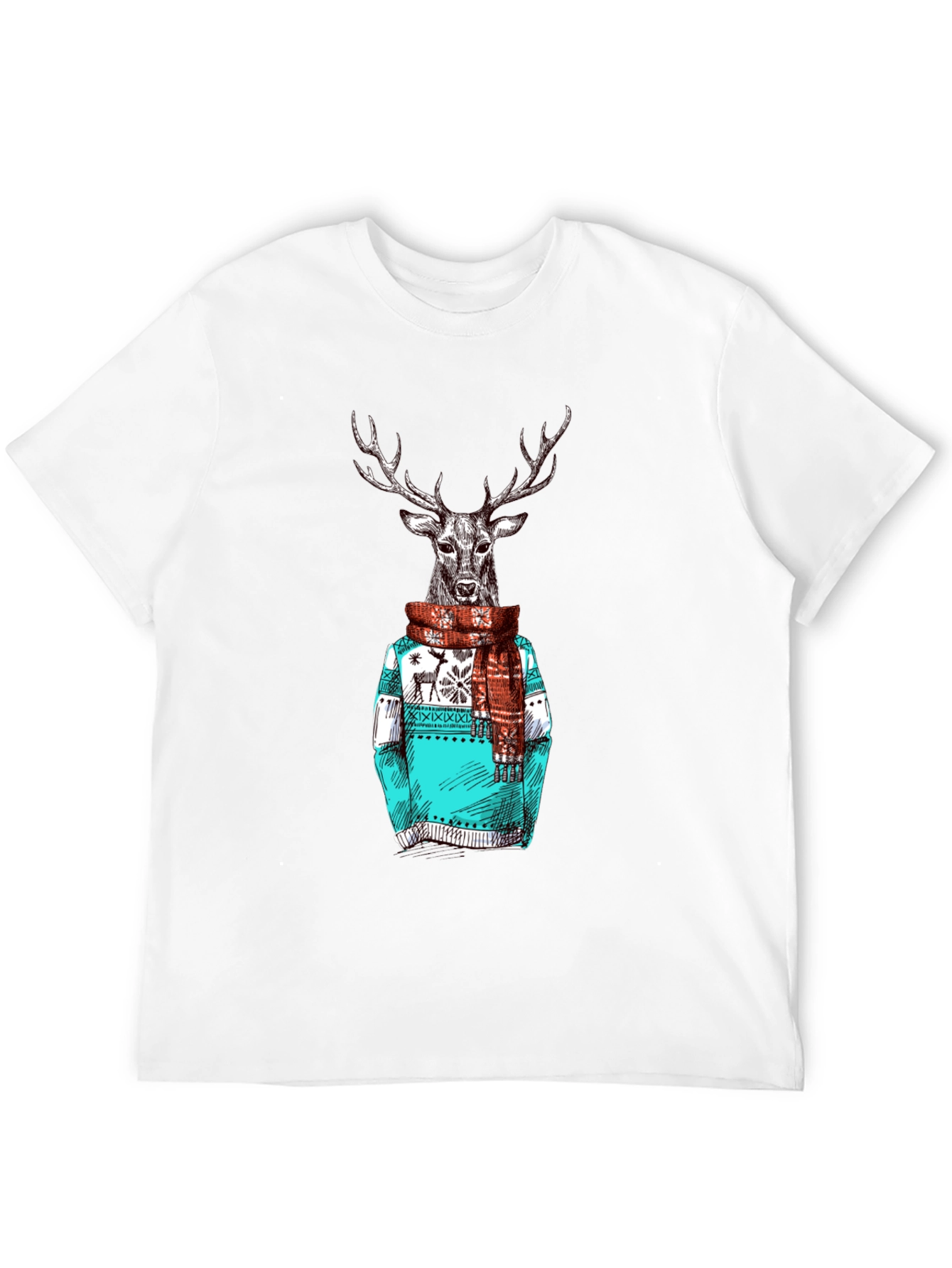 Deer in Sweater Graphic T-Shirt