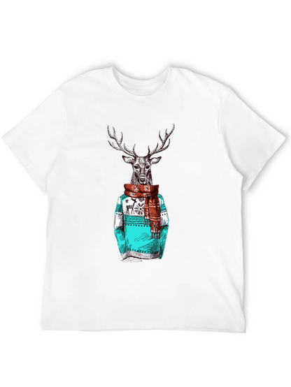 Deer in Sweater Graphic T-Shirt