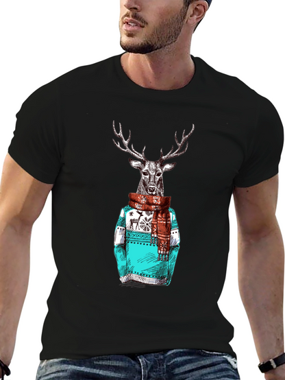 Deer in Sweater Graphic T-Shirt