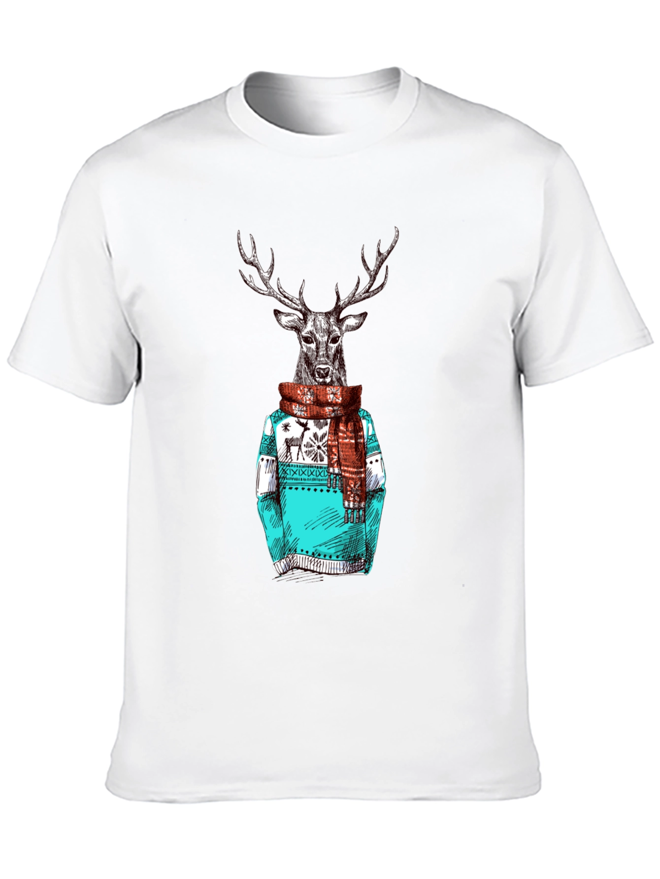 Deer in Sweater Graphic T-Shirt