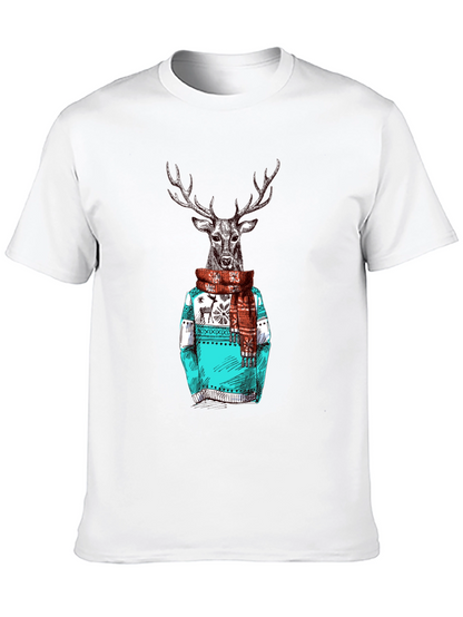 Deer in Sweater Graphic T-Shirt