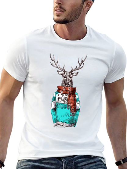 Deer in Sweater Graphic T-Shirt