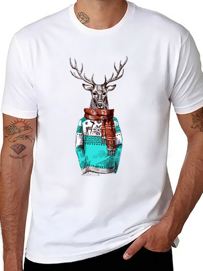 Deer in Sweater Graphic T-Shirt