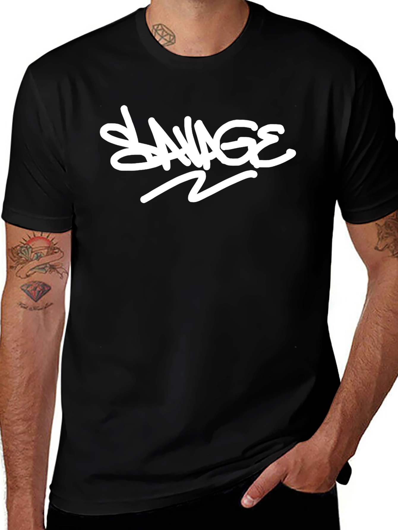 Savage Graphic Print Black T-Shirt