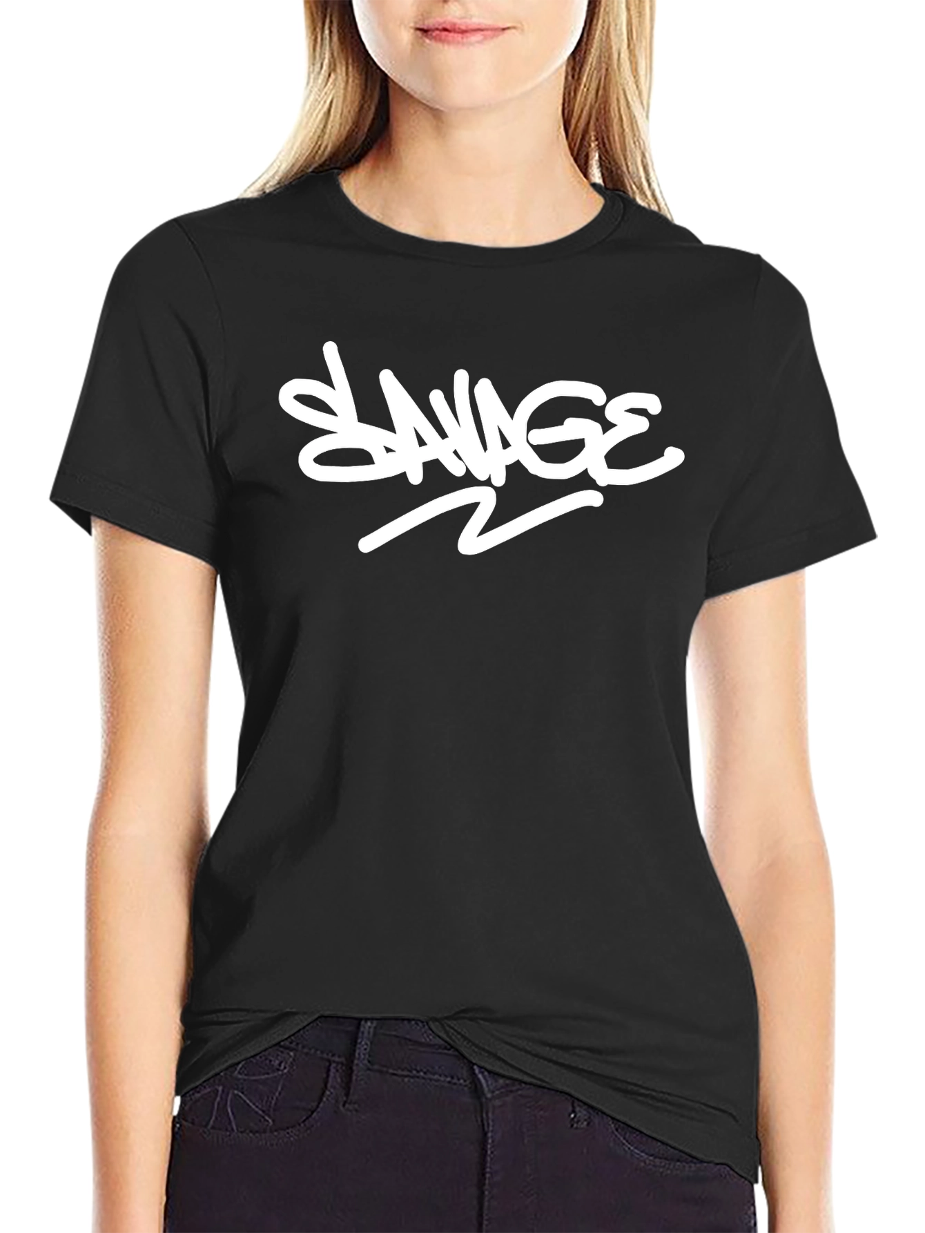 Savage Graphic Print Black T-Shirt
