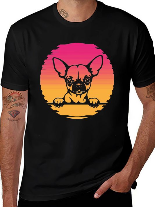 Chihuahua Sunset Graphic Tee - Unisex Black T-Shirt