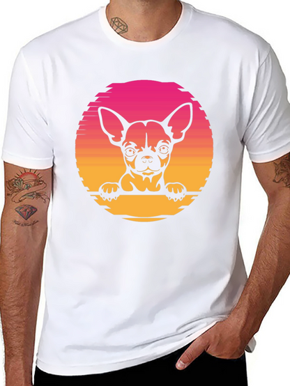 Chihuahua Sunset Graphic Tee - Unisex Black T-Shirt