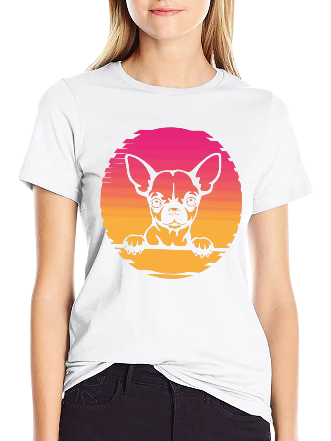 Chihuahua Sunset Graphic Tee - Unisex Black T-Shirt