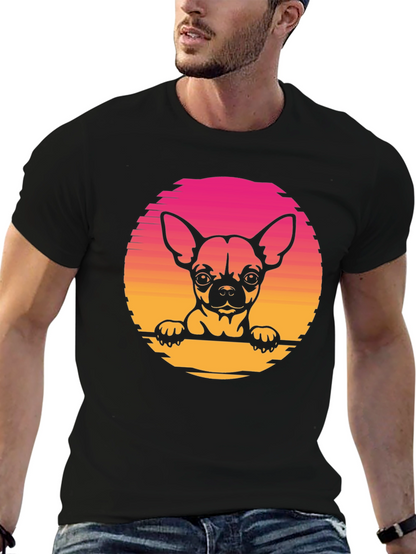 Chihuahua Sunset Graphic Tee - Unisex Black T-Shirt
