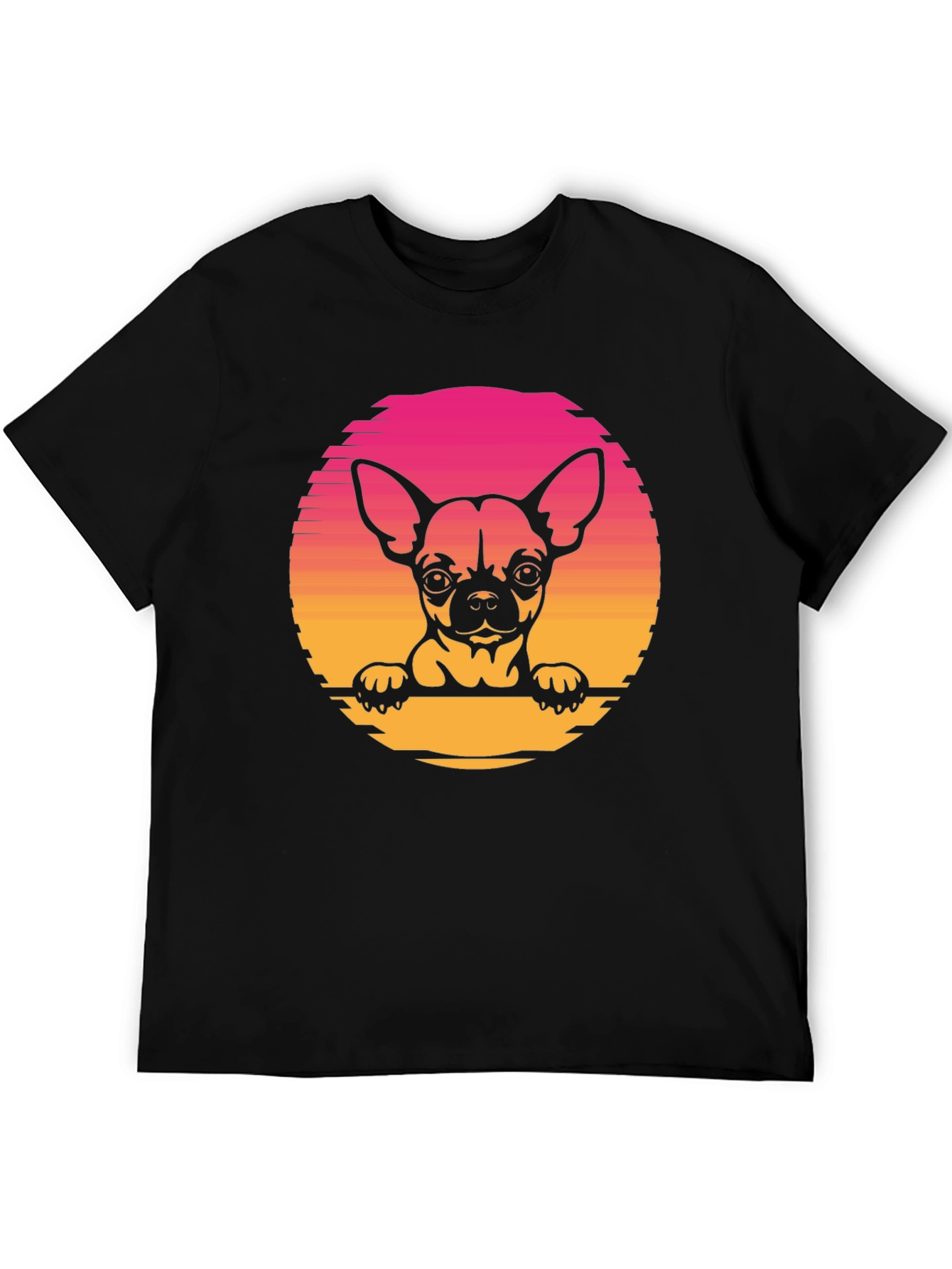 Chihuahua Sunset Graphic Tee - Unisex Black T-Shirt
