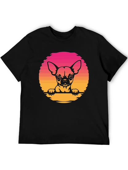 Chihuahua Sunset Graphic Tee - Unisex Black T-Shirt