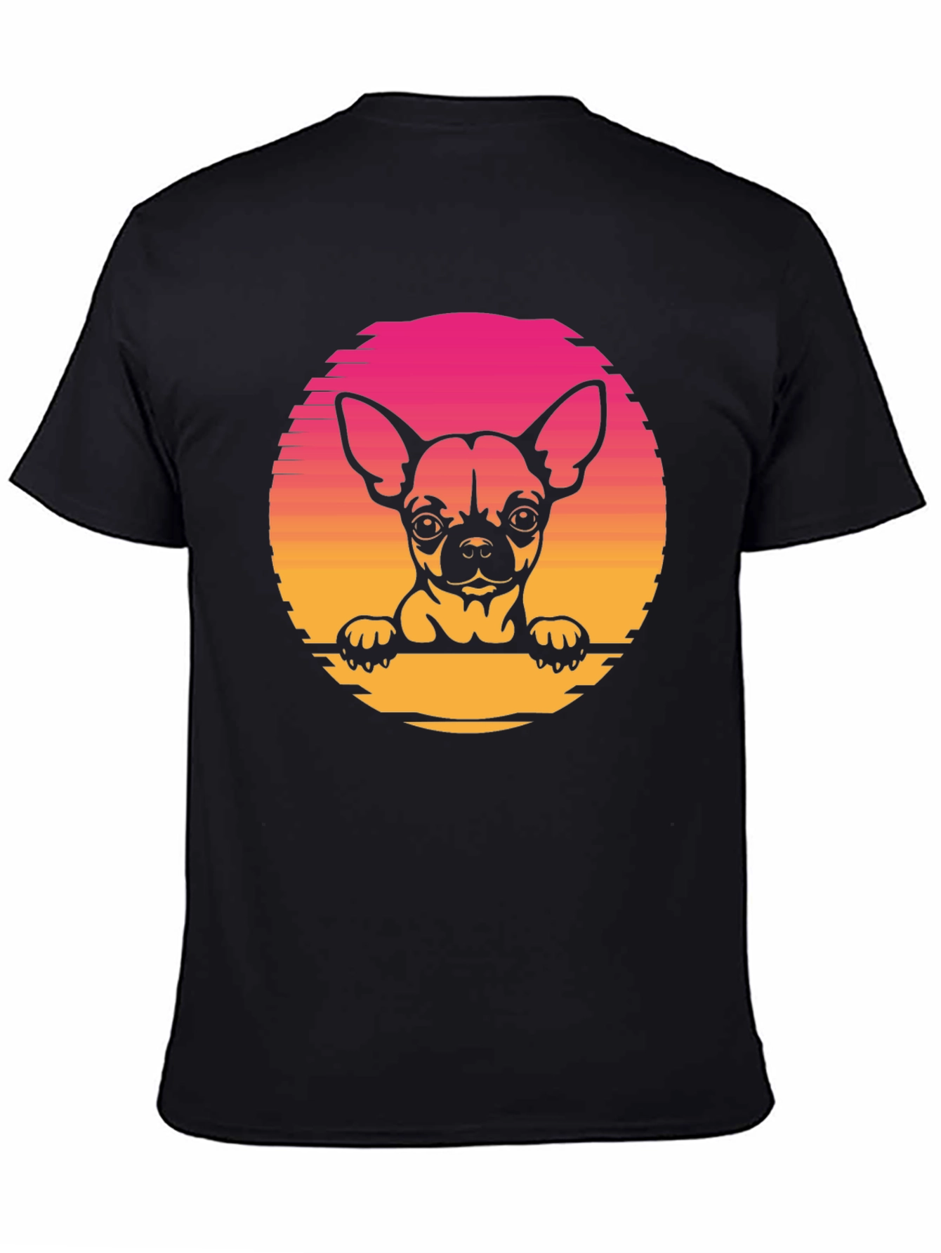 Chihuahua Sunset Graphic Tee - Unisex Black T-Shirt